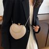 Chic Heart Shaped Lock Clasp Handbag, Fashiable Bright Star Evening Bag  Stylish Single Shoulder Purse, Chain Cross Body Bags.