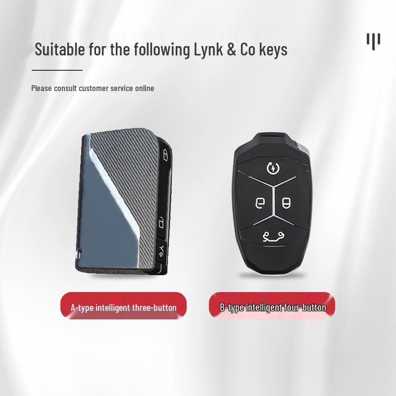 Fits 2018-2022 Lynk & Co Cars: Key Cover for 03, 02 Old Model, and 01 - Men's Metal Protective Shell with Buckle.