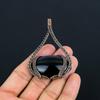 Black Obsidian Eye Pendant Gemstone Handmade Jewelry, 999 Copper Wire Wrapped Pendant, Gift For Wife Jewelry
