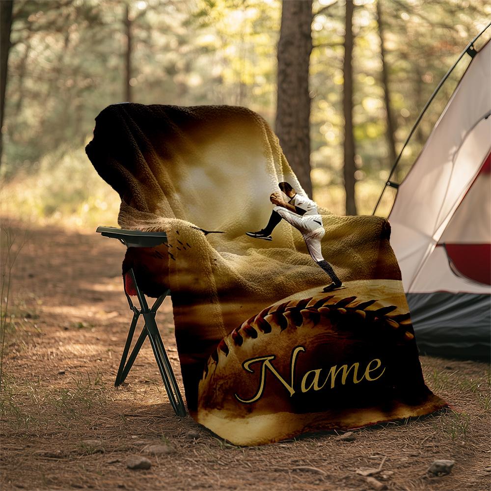 Baseball Passion Life Dreams Future Customizable Outdoor Blanket Personalized Text Durable Comfort Throw For Picnics Outdoor Travel And Camping Sofa