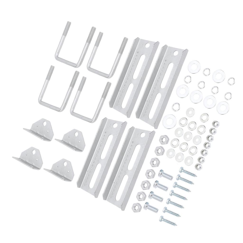 4 Sets 8in Boat Trailer Bunk Brackets Galvanized Rotary Top Bracket Kit for 3x3in Crossmember