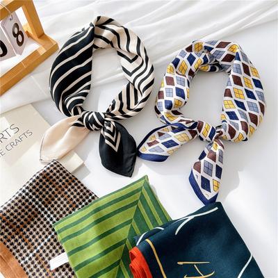 Cotton And Linen Small Square Scarf Silk Scarf Women'S Spring And Autumn New Style Artistic And Versatile Fashionable Temperament Headband Scarf
