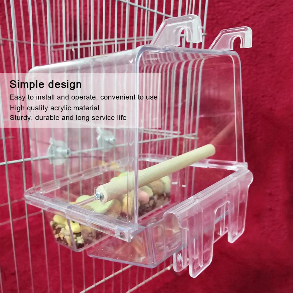 Acrylic Bird Feeder Parrots Automatic Hanging Feeding Food Bowl Bathtub Pet Supplies Tool AccessoryFood Bowl