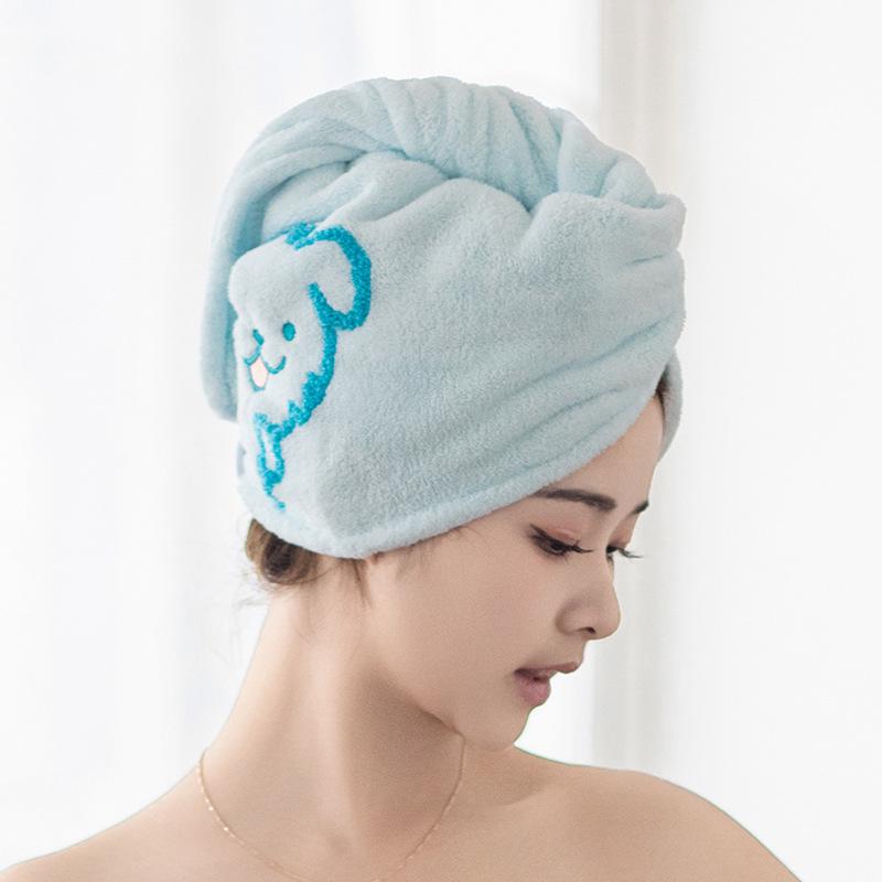 Soft Quick-Dry Coral Fleece Hair Drying Hat for Women and Kids