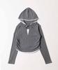 WEGO PHILLY Faux Layered Cut Gray Hoodie, Women's,