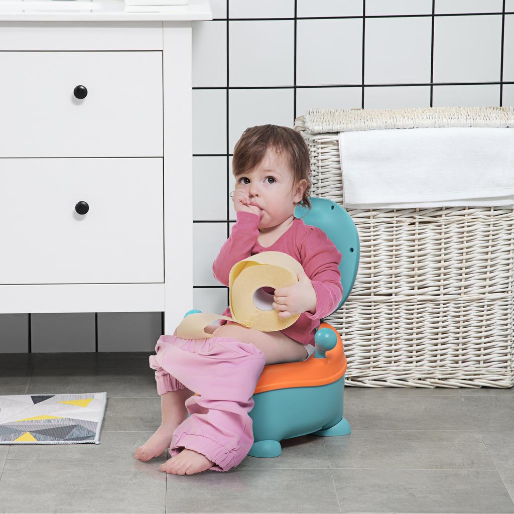 Baby Potty, 6-36 Months, Alien-Shaped, Lid, Non-Slip, 35.6x35.7x22.2 Cm, Blue