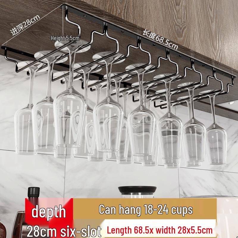 Stainless Steel Hanging Wine Glass Rack for Upside-Down Storage