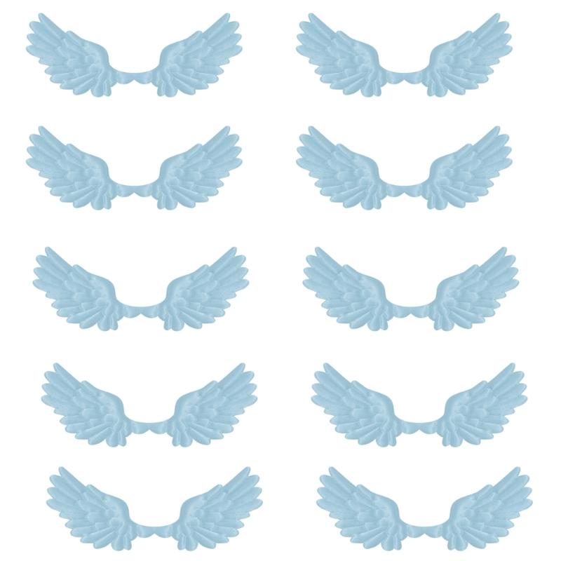 10Pcs Fabric Wing Charm Embossed Fabric Wing Appliques For Handmade Art Craft Home Decoration Clothing Sewing Craft