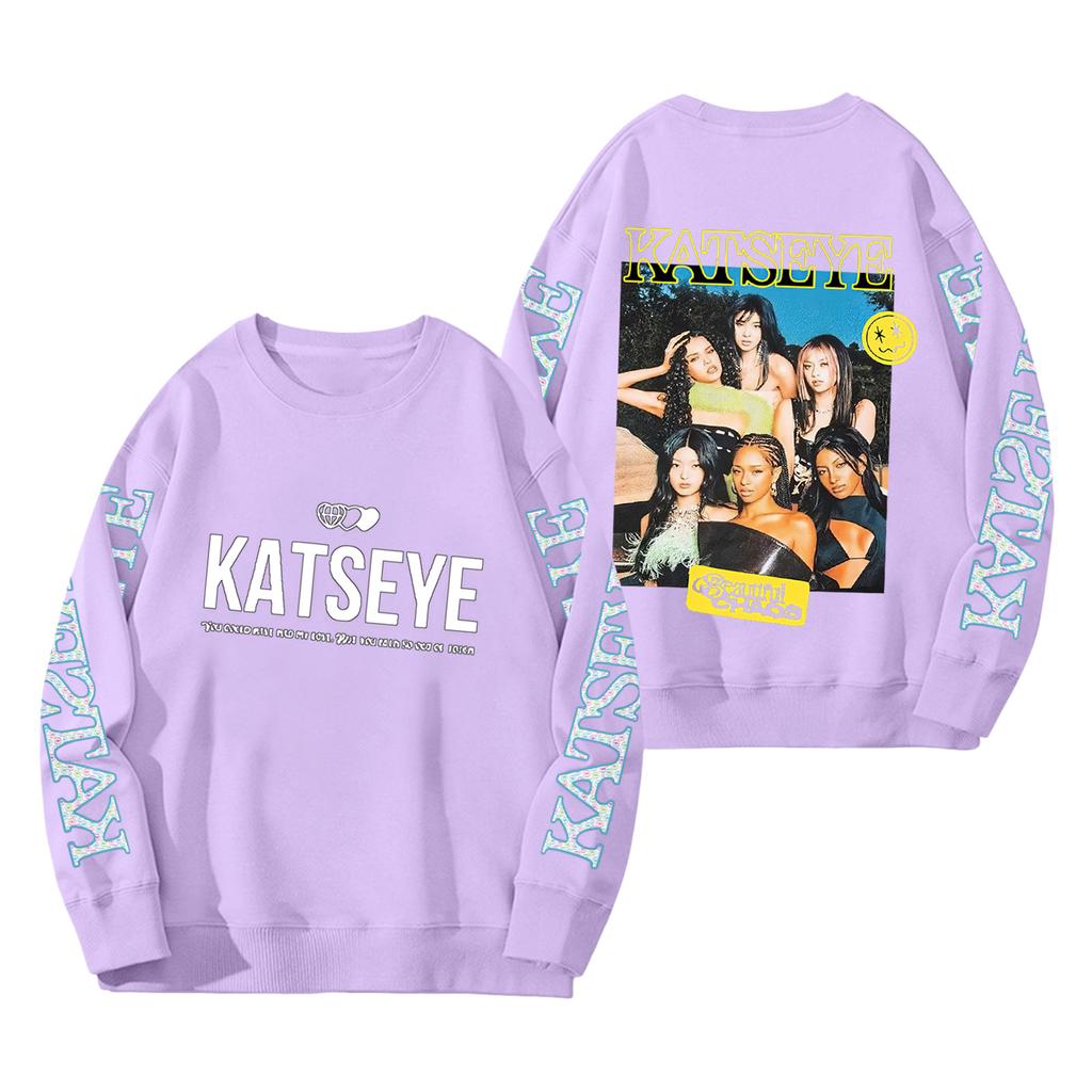 Women's Fashion Long Sleeve Print Round Neck Loose Pullover Sweater Top