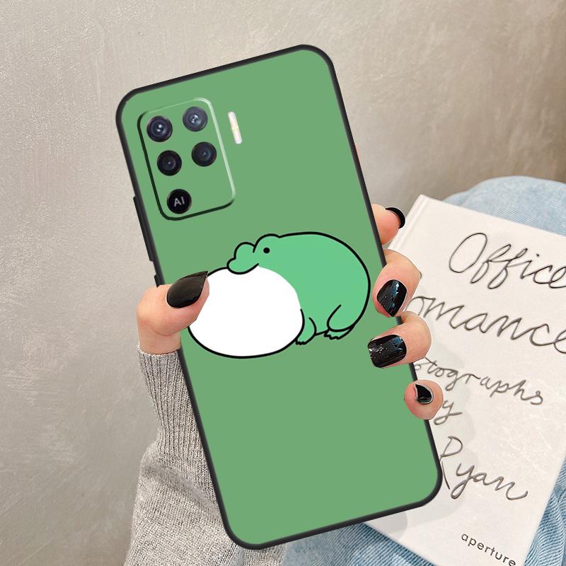 Cute Funny Frog Case For Oppo A57 A17 A77 A18 A38 A58 A78 A98 A74 A54 A94 A80 A60 A40 A96 A76 A16 A15 A5 Pro