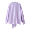 European and American Style, New Women's Fashion, Chic Satin Bow Embellished Shirt 4786024