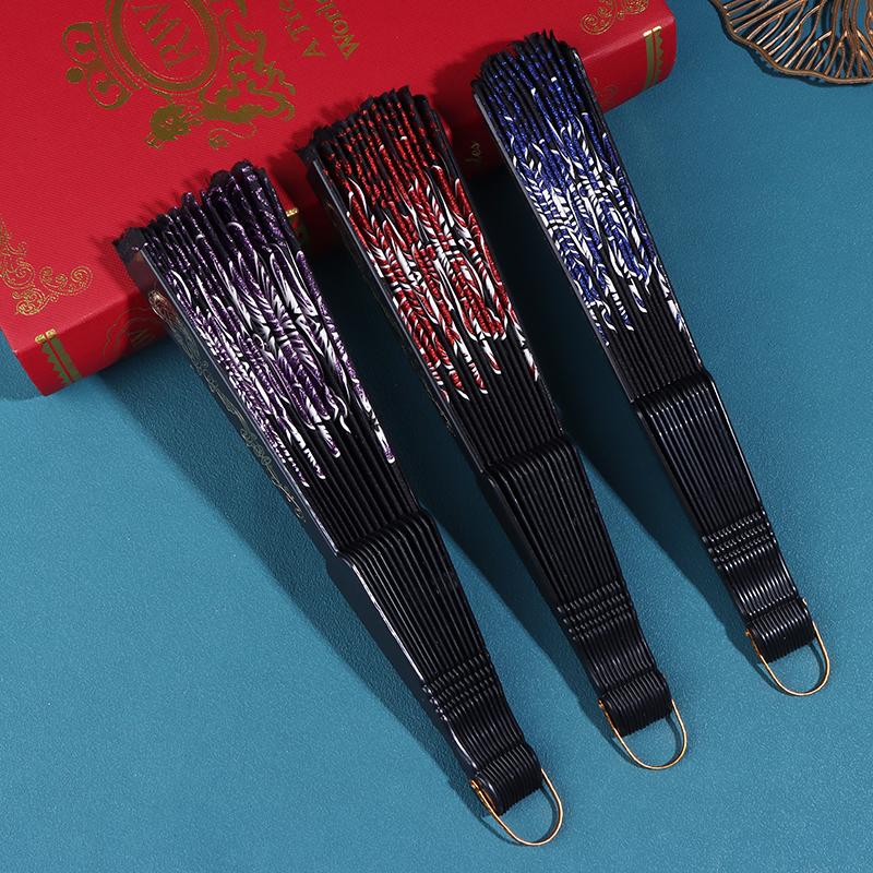 Chinese Style Silk Fabric Fan Folding Fan Wedding Fan Art Gifts Dance Hand Fan Vintage Folding Flower Fan Ancient Hanfu Fan