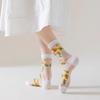 Summer Thin Crystal Socks Invisible Breathable Sheer Women's Soft Glass Fiber Women's Socks Mid Tube Socks
