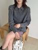 Women's 100% Pure Wool Knit Cardigan - Autumn/Winter French Sweetheart Polo Collar with Lace Patchwork Hollow Out Design