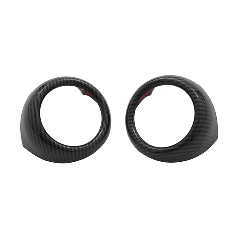 Carbon Fiber Pattern Car Accessories Dashboard Side Air Condition Outlet Circle Frame Stickers For Mercedes Benz GLC -