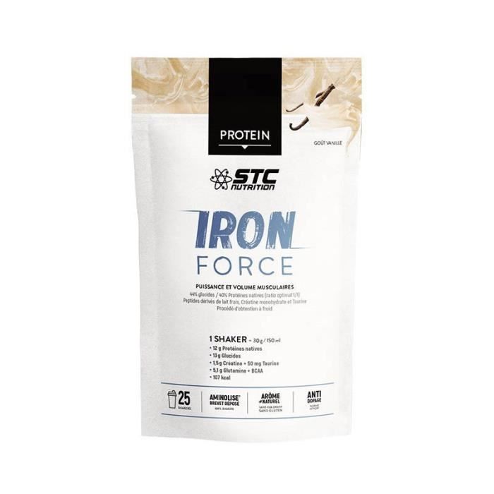 STC Nutrition Iron Force Protein Doypack Saveur Vanille 750g