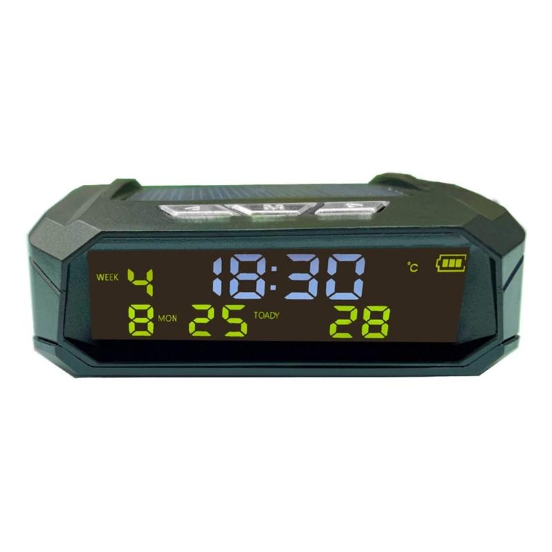 Solar Powered Car Clock Universal Multifunction Electronic Clock Wire Free