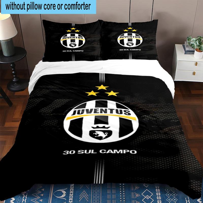 Set Biancheria da Letto Stampato 3 Pezzi Juventus Football Club Chiusura Copripiumino Include 1 Copripiumino & 2 Federe Set Biancheria da Letto Decorazioni per la Casa Regali