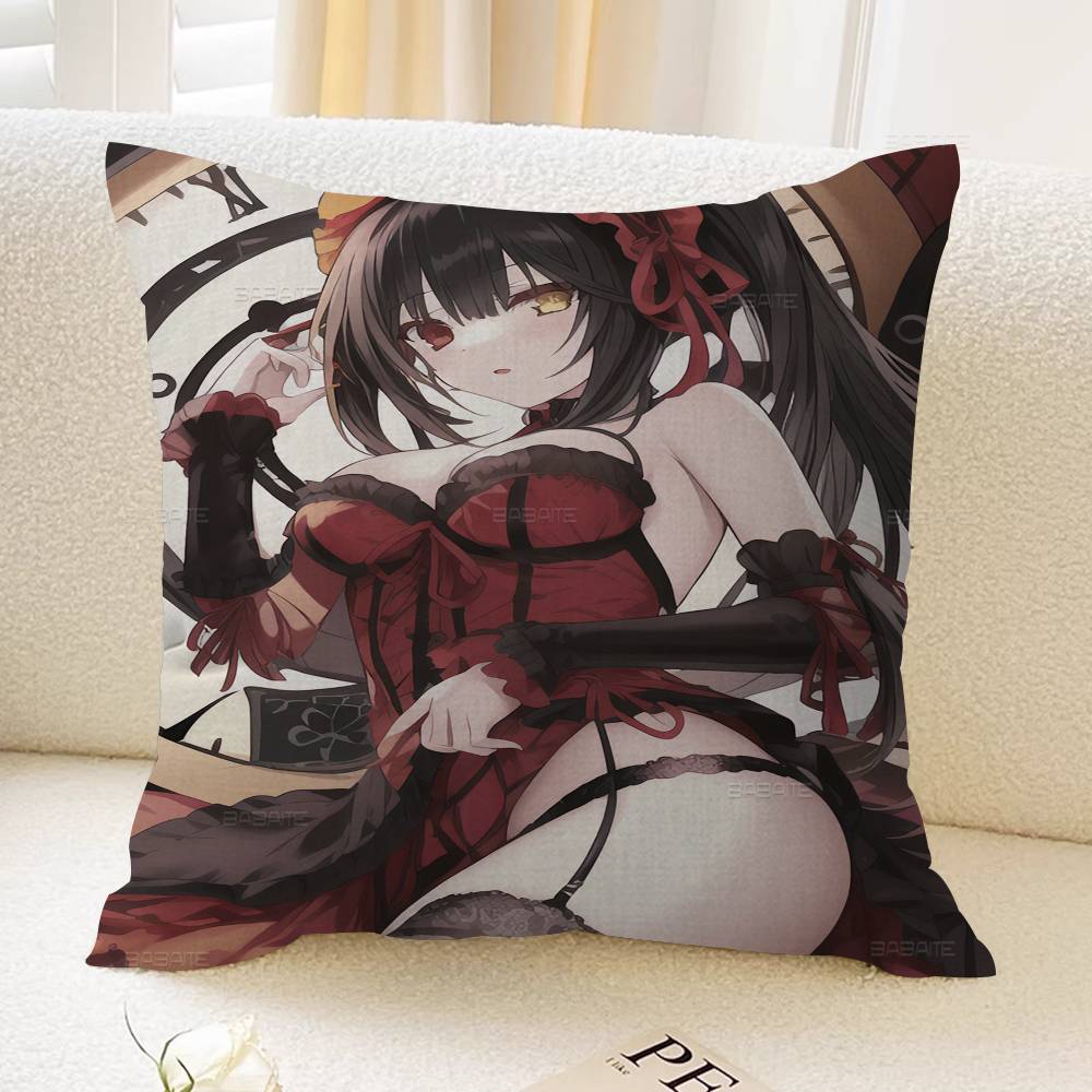 Tokisaki Kurumi Anime Pillow Gifts Home Office Furnishings Bedroom Sofa Car Cushion Cover case 45x45cm