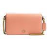 Mila 21 Gold Hardware Chain Shoulder Strap Pebbled Leather Shoulder Bag Small Women's Brass and Peach