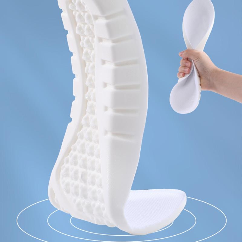 Full Length Inner Heightening Shoe Insoles Elastic Breathable Shock Absorbing Inserts for Sports White 39 40