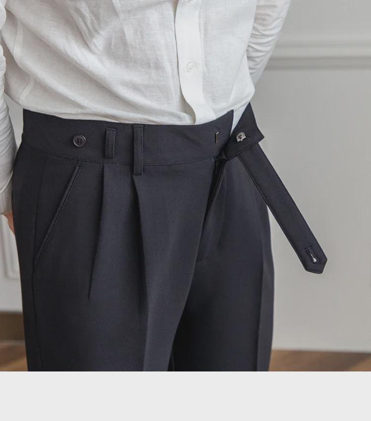 British Men's Casual Retro Anti-Wrinkle Nine-Point Trousers