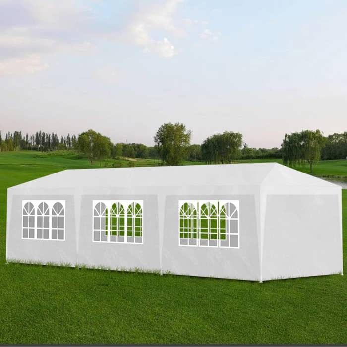 VidaXL Tente de Réception Blanc Tonnelle Pavillon Chapiteau de Jardin Patio 90338