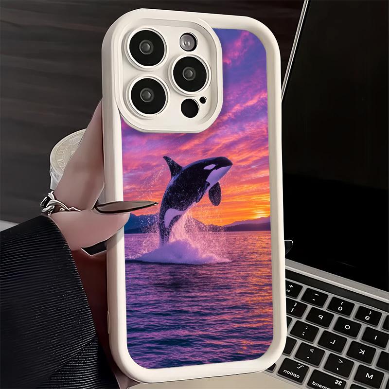 Phone Case for iPhone 17 Air 16E 15 16 Pro Max Orca Ocean Pattern Cover 14 Plus 13 12 Mini Soft Shell Silicone Fundas
