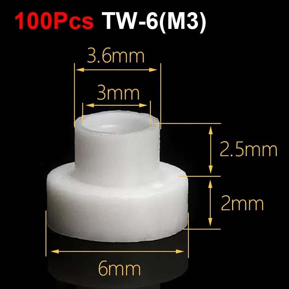 100Pcs Nylon Plastic T-Shaped Nylon Washer M3-M20 Insulation Spacer  for Screw Insulation Protection