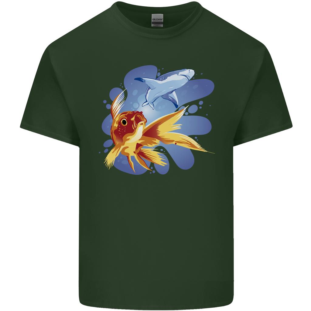 Great White Shark vs Goldfish Unisexs Light Cotton TShirt