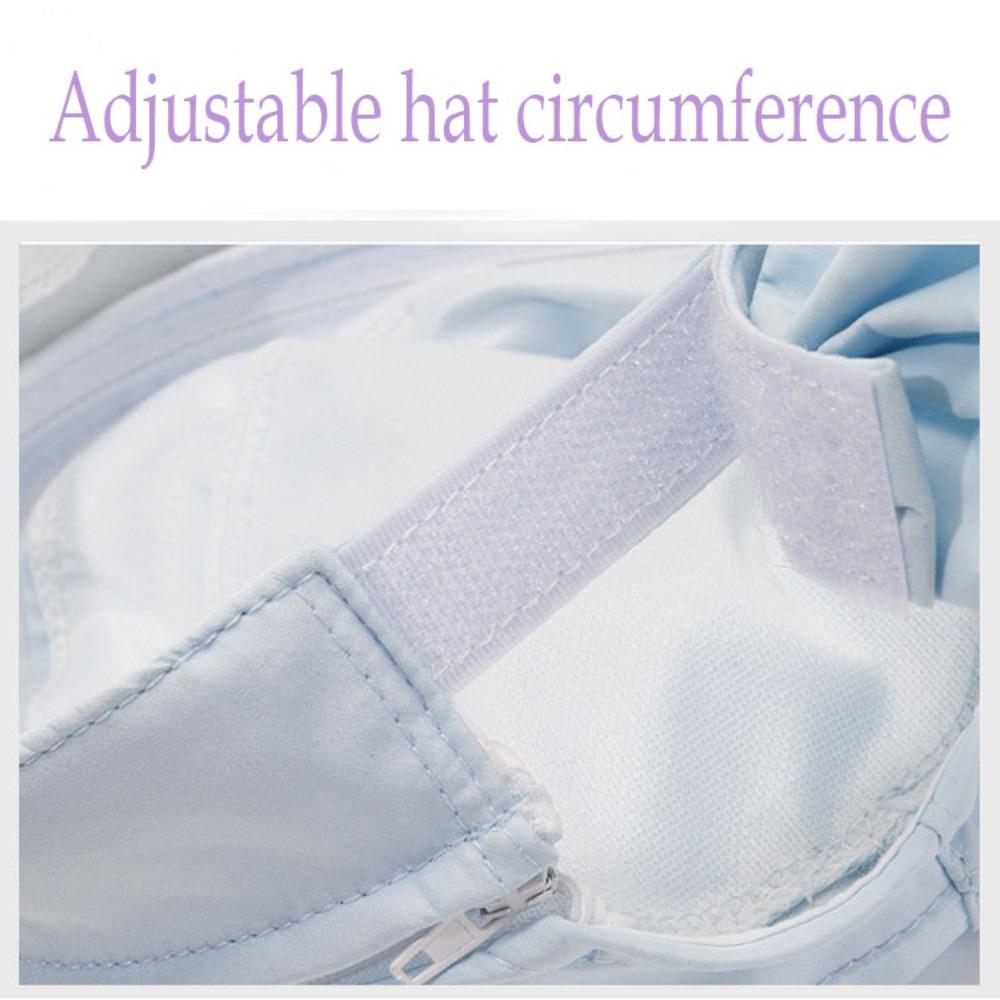 Casual 2 In 1 Women Top Air Cap Detachable Breathable Sunscreen Cap Adjustable Solid Color Bowknot Big Visor Cap