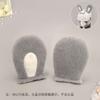 Cute Rabbit Ear Helmet Decoration Female Knight Helmet Modification Accessories Plush Rabbit Ear Tail Helmet Jewelry