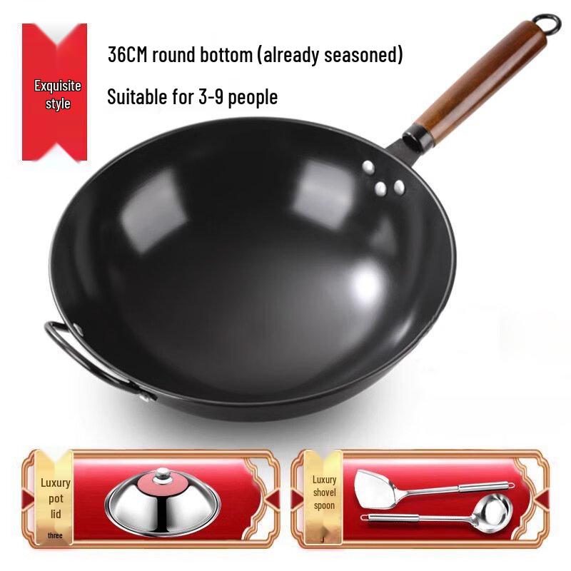 Traditional Iron Wok with Accessories