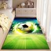 Glowing Soccer Ball on Field suitable as a non-slip mat for the living room or bedroom sofa