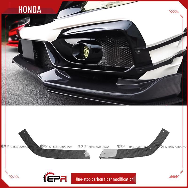 Передний сплиттер из углеродного волокна в стиле VRS для Honda Civic FK8 Type R.