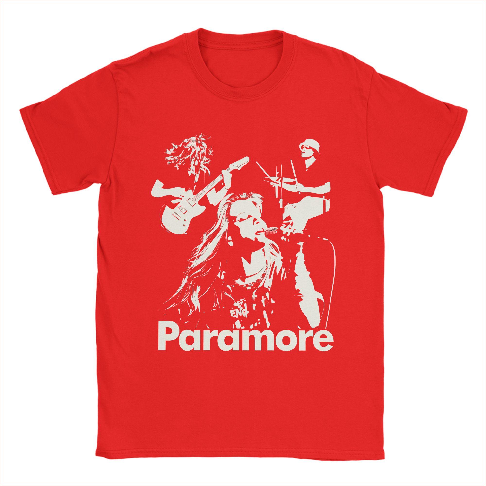 Paramore Band Cotton T Shirt For Mens Summer  Funny T Shirts Crew Neck Leisure Tees Oversized Pattern Clothing S