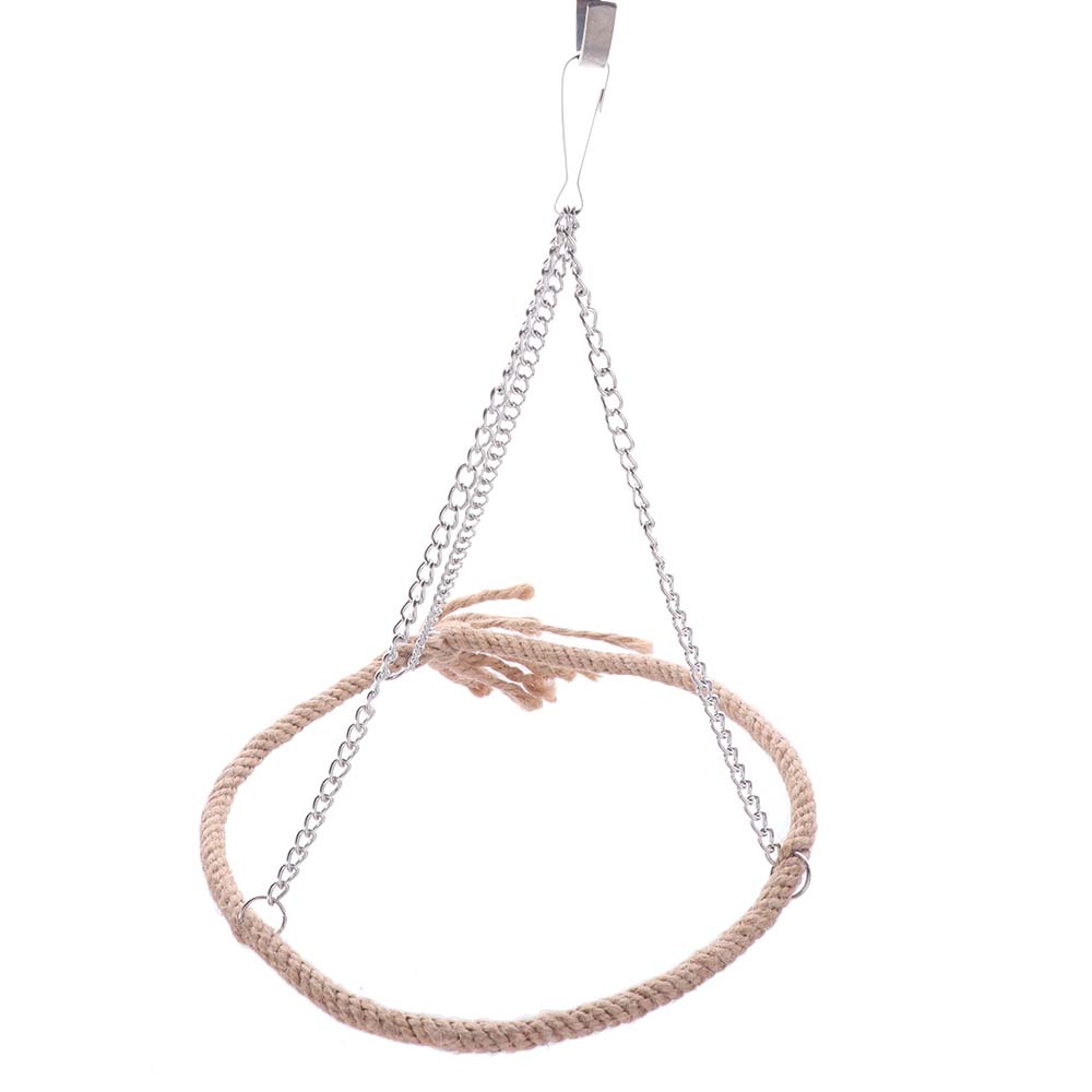 Metalen Ophangkooi Vogel Speelgoed Katoenen Touw Vogel Hangmat Zitstok Vogel Touw Ring Schommel Speelgoed Huis