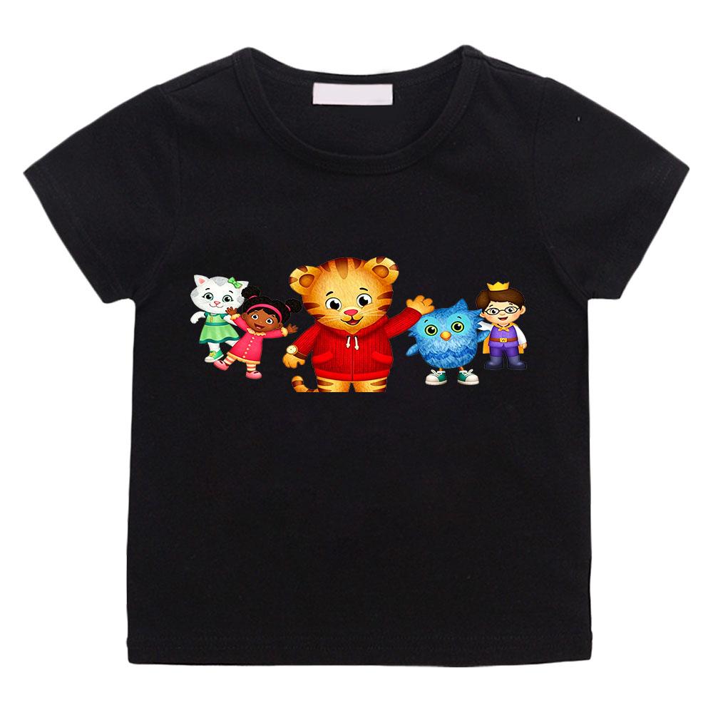 Daniel Tiger’s Neighborhood Children's T-shirts Cotton Cartoon Print Short Sleeve Funny Boys Cute Girls Tees Casual Tops Summer