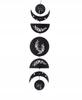 Wooden Black Boho Hanging Wall Decoration of Moon Phases
