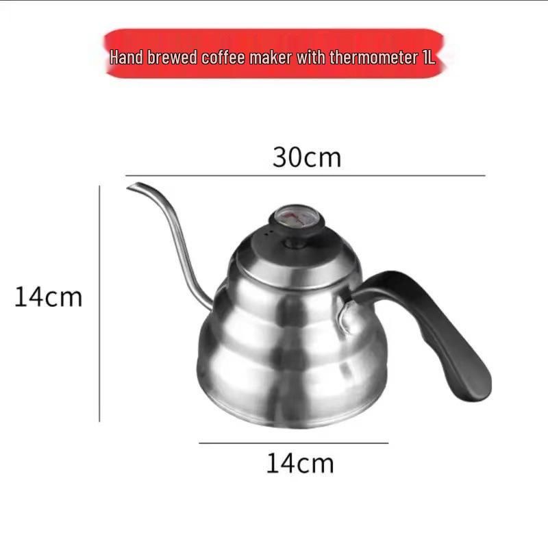 304 Stainless Steel Pour-Over Coffee Pot with Thermometer