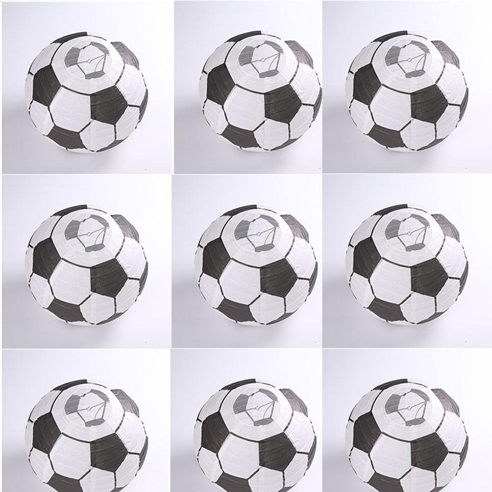 6Pcs Football Pattern Kids Paper Lanterns Hanging Decorations for Classroom Kindergarten Kids Room Holiday Festival Party