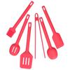 Kochutensilien 6 STÜCKE Lebensmittelqualität Silikon Wärmeisolierung Verbrühungsschutz Löffel Spatel Pinsel Schaufel Zange für Küche