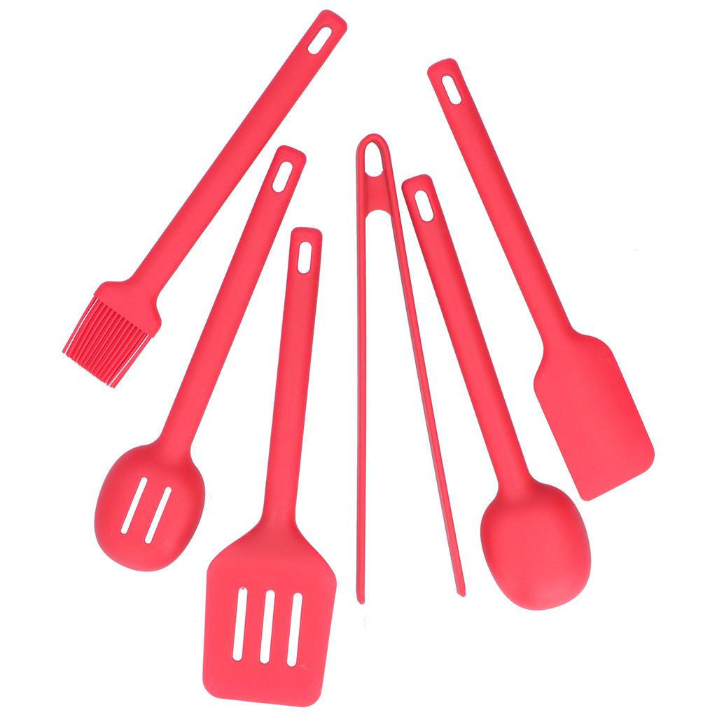 Kochutensilien 6 STÜCKE Lebensmittelqualität Silikon Wärmeisolierung Verbrühungsschutz Löffel Spatel Pinsel Schaufel Zange für Küche