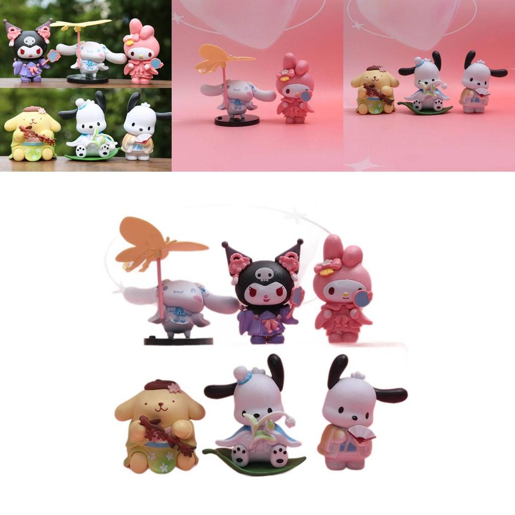 Entzückende Sanrio PVC-Figuren-Kollektion mit Melon Melody und Kuromi in bezaubernden floralen Designs