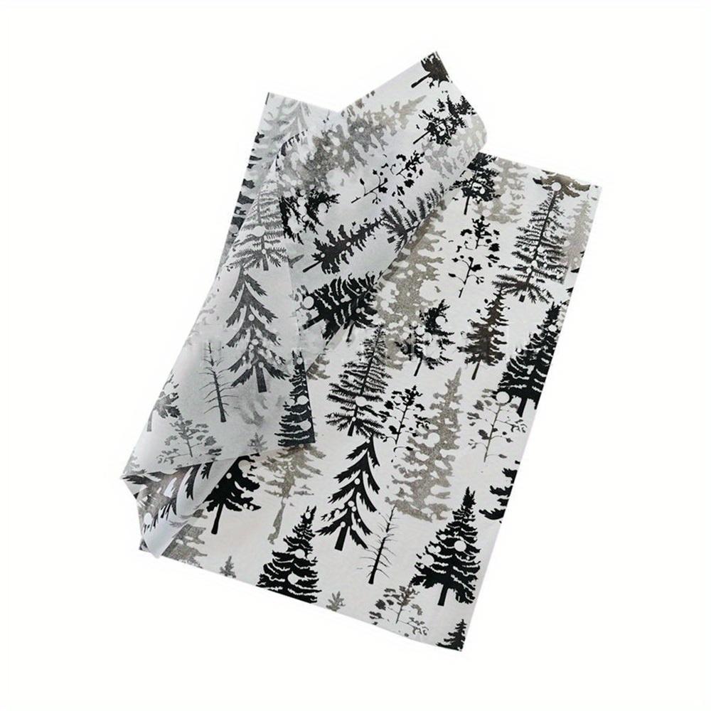 1set/ 50pcs Black Leaf Snow Pear Paper, Black Flower Copy Paper; Used for Gift Packaging, Flower Packaging, Holiday Decoration