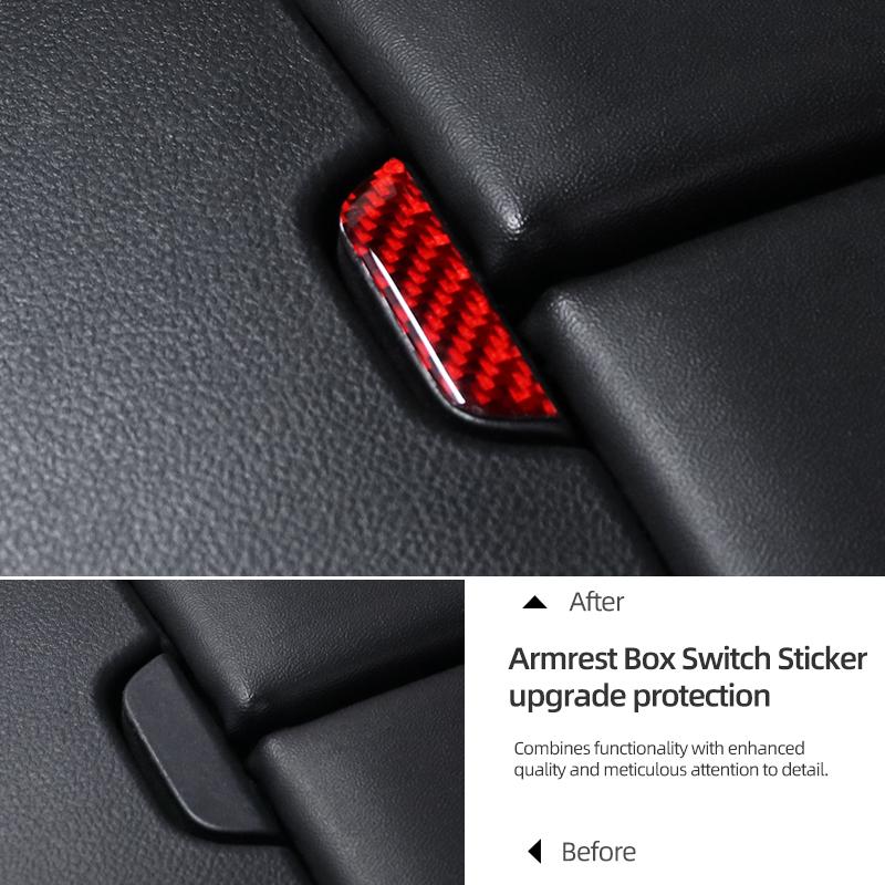 Center Console Armrest Box Open Panel Trim Sticker For Subaru BRZ/Toyota GR86 2026- Carbon Fiber Car Interior Tuning Accessories