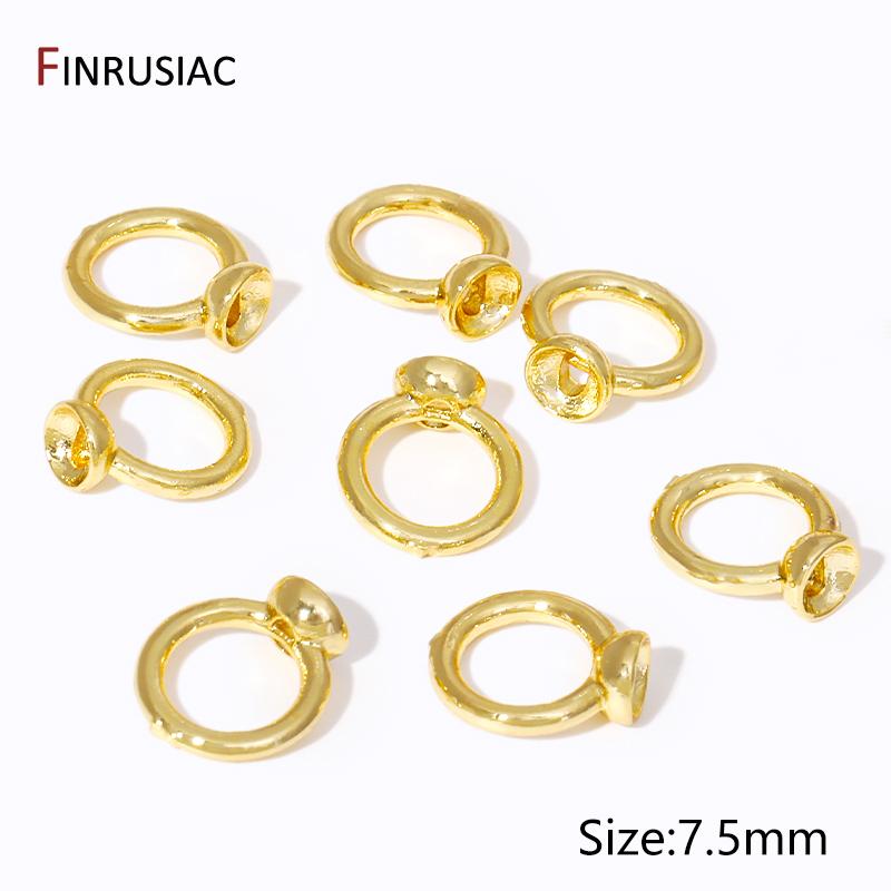 18K Gold Plated Brass End Crimp Beads For Jewelry Making,DIY Bracelets Accessories,Bead Tip Connectors For Jewelry Supplies