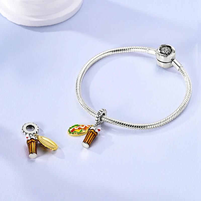 Original Charmscopperdog And Cola Food Pendantss Fit Charms Platabracelets For Women Women Jewelry Making Diy