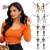Niche Personalized Jewelry 1 Pair Gothic Skeleton Earrings for Women, Spooky Articulated Skull Dangle Jewelry, Punk Halloween Party Costume