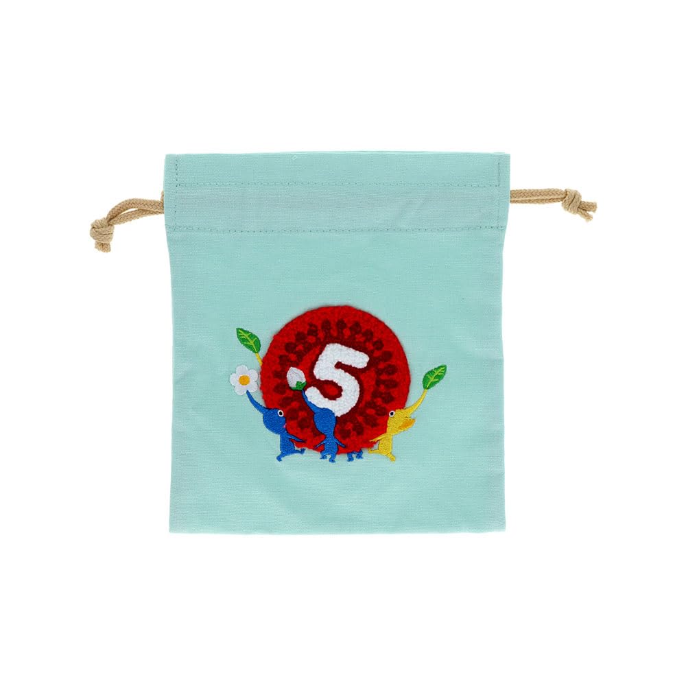 Sunstar Stationery Pikmin Nintendo Goods Drawstring Sagara Light S2336650 Bag, Embroidery, Blue,